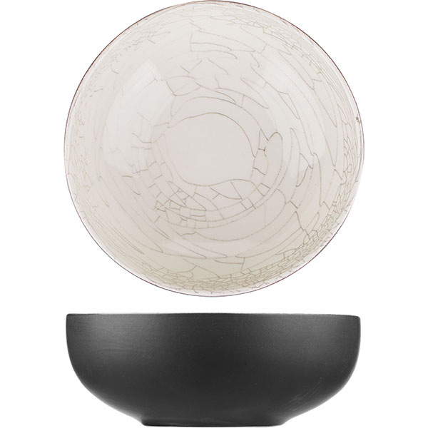 Салатник «День и ночь»;керамика;1,3л;D=215,H=75мм;белый,черный