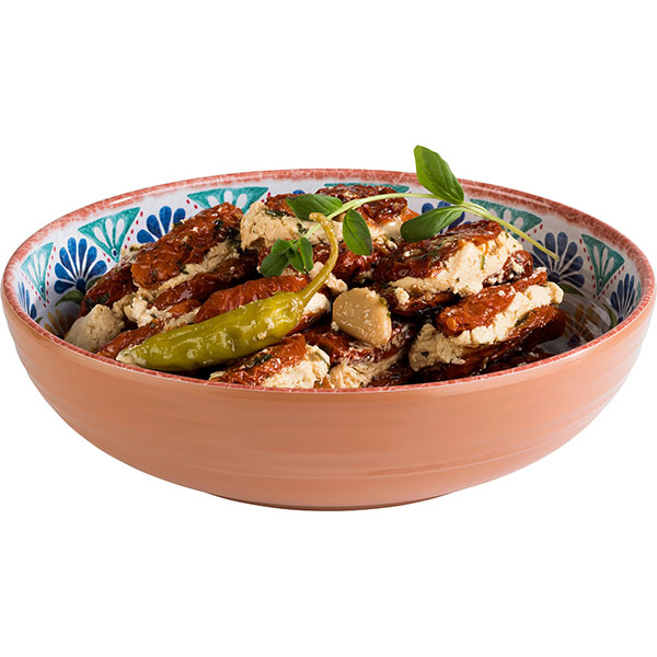 Салатник «Арабеск»;пластик;1,1л;D=205,H=55мм;голуб.,коричнев.