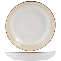 Блюдце «Чино»;фарфор;D=165,H=17мм;белый,бежев.