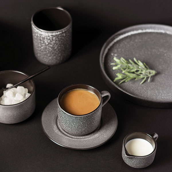 Чашка чайная «Млечный путь»;фарфор;200мл;D=64мм;черный,серый Чашка чайная «Млечный путь»;фарфор;200мл;D=64мм;черный,серый