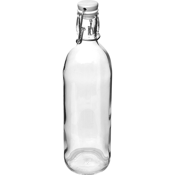Бутылка «Эмилия» с пробкой;стекло,пластик;1л;D=85,H=290мм Бутылка «Эмилия» с пробкой;стекло,пластик;1л;D=85,H=290мм