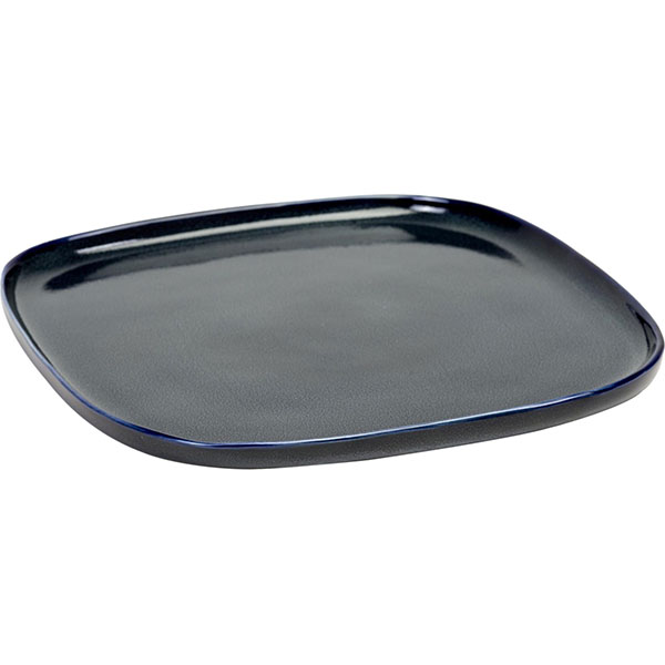 Блюдо квадратное;керамика;,H=15,L=254,B=254мм;синий