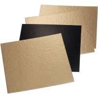 Подложка для кондитерских изделий[50шт];картон;,L=16,B=16см;золотой,черный