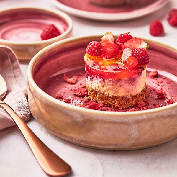 Тарелка «Аврора Везувиус Роуз Кварц» с бортом;фарфор;1,2л;D=205,H=55мм;розов.,бежев.