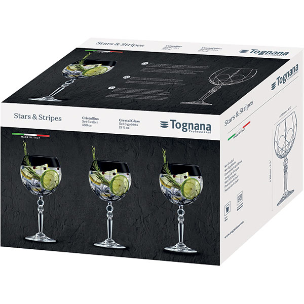 Бокал для вина «Старс энд страйпс» набор[6шт];стекло;0,58л;D=10,8,H=20,8см;прозр.