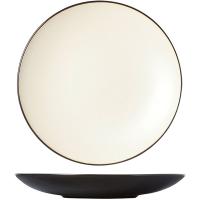 Тарелка десертная;керамика;D=21,5см;слон.кость,черный