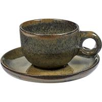 Кофейная пара «Серфис»;керамика;130мл;D=80/132мм;сизый