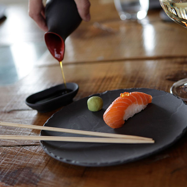 Блюдо для комплимента;керамика;,H=20,L=85,B=50мм;черный