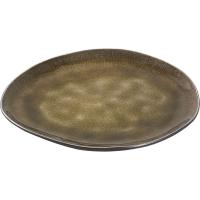 Тарелка «Пьюр» овальная;керамика;,L=20,B=17см;зелен.