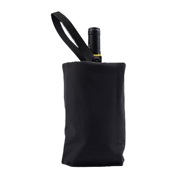 Емкость для охлаждения бутылок «Вайн Кулерс» с ручкой;хлопок,полиэстер;D=13,5,H=23см;черный
