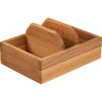 Подставка для мельниц для специй 3 секции;бук;,H=10,L=21,B=15см;св. дерево