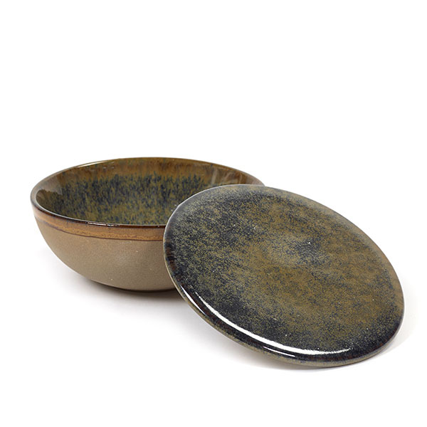 Салатник «Серфис» с крышкой;керамика;D=13,H=5см;сизый