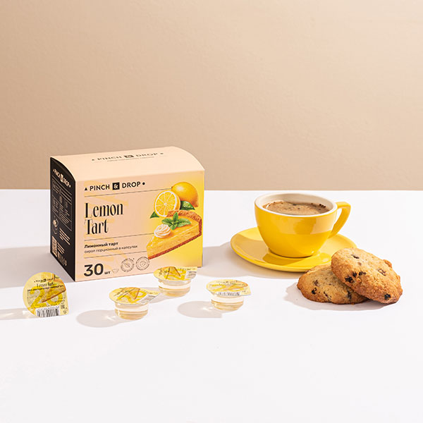 Сироп «Лимонный Тарт» ароматизированный порционный Pinch&Drop[30шт];картон;15мл;,H=12,L=15,5,B=10см