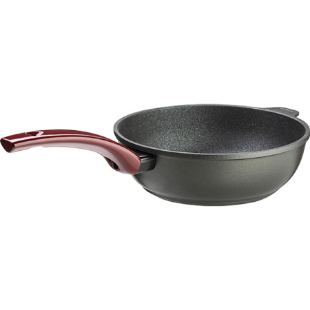 Сковорода «Винум» глубокая;алюм.литой,бакелит;D=24,H=10,5см;черный,красный