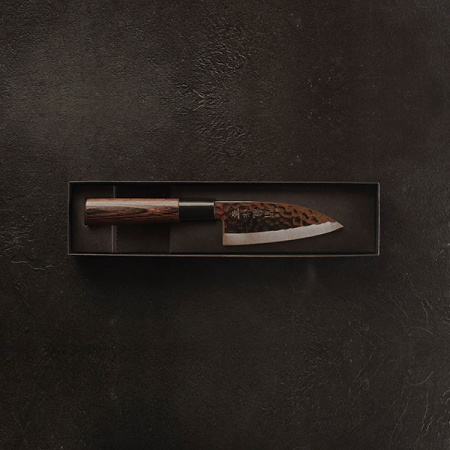 Нож кухонный «Нара» односторонняя заточка;сталь нерж.,дерево;,L=220/105,B=36мм;металлич.,тем.дерево