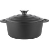 Кастрюля для запекания «Эмбер Каст Мэтт» с крышкой;чугун;2,5л;D=22,H=15,5см;черный