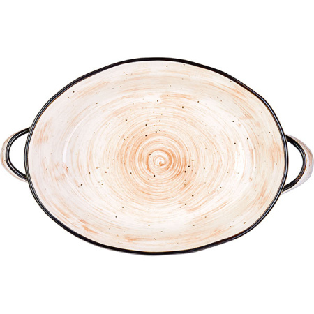 Форма для запекания «Пастораль» овальная с ручками;фарфор;1,25л;,H=6,L=25/31,B=19см;оранжев.