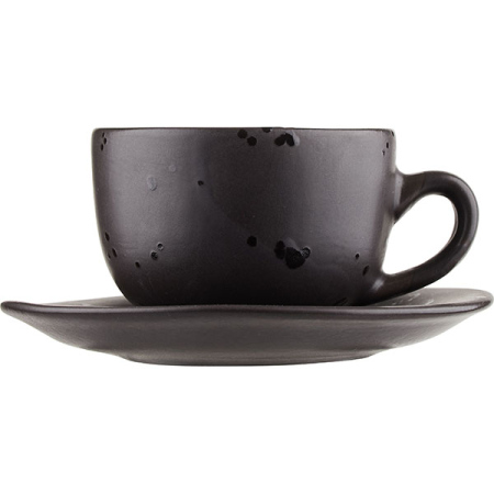 Чайная пара «Оникс»;керамика;200мл;D=150,H=65мм;черный