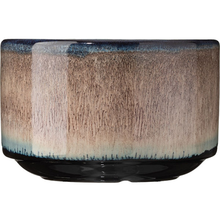 Сахарница «Пати» без крышки;фарфор;350мл;,H=65,B=100мм;серый,синий