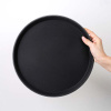 Поднос «Проотель» прорезиненный круглый;пластик;D=35,5см;черный