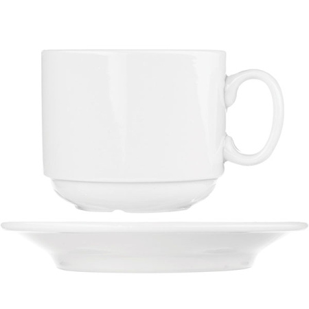 Чайная пара «Экспресс»;фарфор;220мл;D=75/143,H=75мм;белый