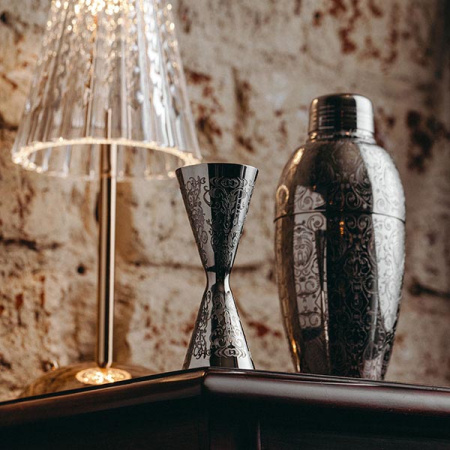 Шейкер европейский «Пробар Премиум Мотиво» с орнаментом;сталь нерж.;0,5л;D=83,H=197мм;серебрист.