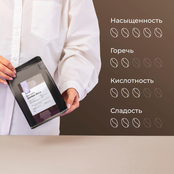 Кофе молотый «Дамбри Фолз» Doppio (Робуста 100% Ламдонг);250г
