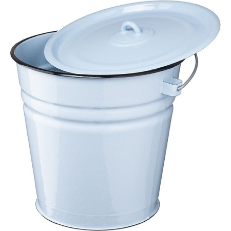 Ведро с крышкой;эмалиров.сталь;12л;D=29,H=28см;голуб.