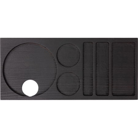 Поднос для подачи с выемками;бук;,H=20,L=410,B=185мм;тем.дерево