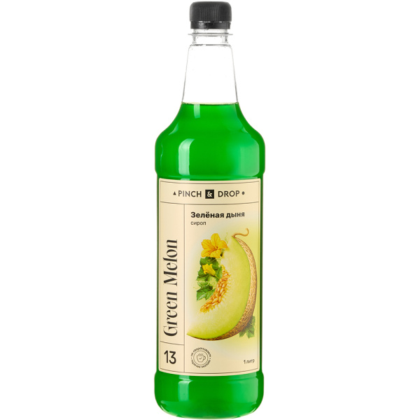 Сироп «Зеленая Дыня» Pinch&Drop;пластик;1л;D=81,H=301мм;зелен.
