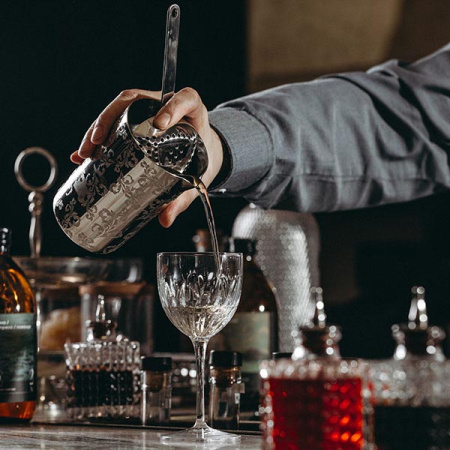 Стакан смесительный «Пробар Премиум Мотиво» с рисунком;сталь нерж.;0,5л;D=90,H=165мм;серебрист.