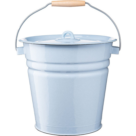 Ведро с крышкой;эмалиров.сталь;12л;D=29,H=28см;голуб.