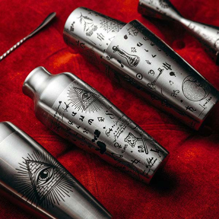 Шейкер американский «Йокай Алкеми»;сталь нерж.;0,7л;D=10,H=19см;серебрист.