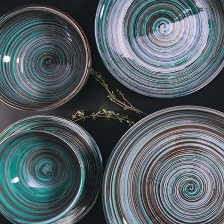 Пиала для чая «Скандинавия»;керамика;250мл;D=110,H=55мм;голуб.,коричнев.