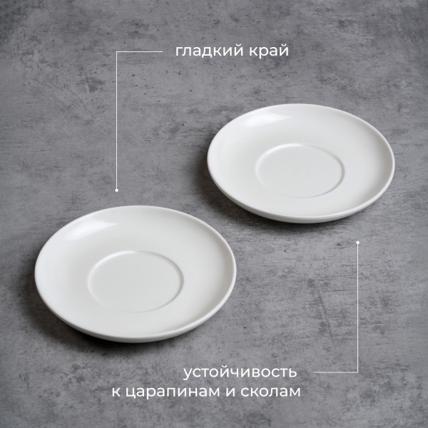 Блюдце «Полар»;фарфор;D=120/55,H=17мм;белый
