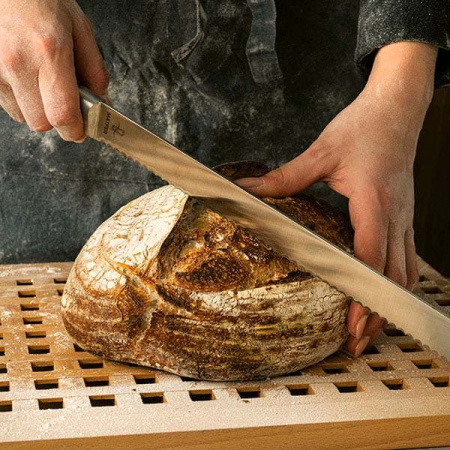 Нож кондитерский;сталь нерж.,пластик;,L=31см;черный,металлич.