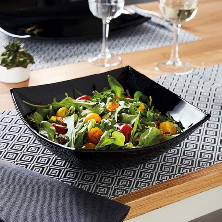 Салатник «Квадрато»;стекло;1,6л;,H=8,L=24,B=24см;черный