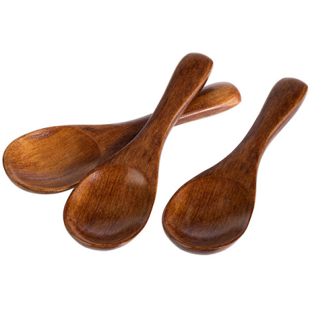 Набор емкостей фуршетных «Мун» с ложками[3шт];пластик,дерево;50мл;D=80,H=75мм;серый,коричнев.