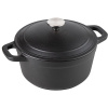 Кастрюля для запекания с крышкой с матовым покрытием;чугун;2,6л;D=20,H=16см;черный