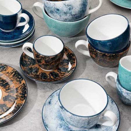 Чашка чайная «Аида»;фарфор;180мл;D=88,H=60мм;белый,синий