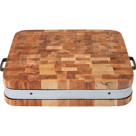 Колода разделочная настольная;бук;,H=10,L=50,B=50см;св. дерево,стальной