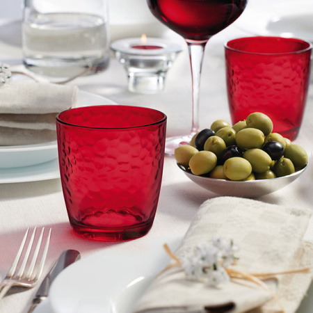 Олд фэшн (стакан) «Палатина»;стекло;320мл;D=84,H=93мм;красный