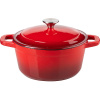 Кастрюля для запекания с крышкой;чугун;2,6л;D=20,H=16см;красный