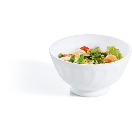 Салатник «Трианон»;стекло;0,5л;D=13,H=6,L=10см;белый