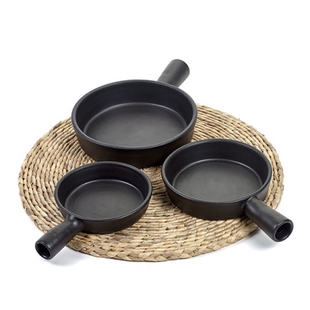 Форма для запекания «Серфис» с ручкой;керамика;1,25л;D=210,H=58мм;черный