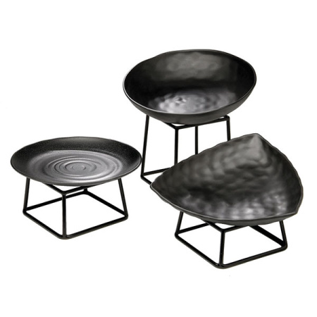 Подставка фуршетная для блюда;металл;,H=8,L=18,B=18см;черный