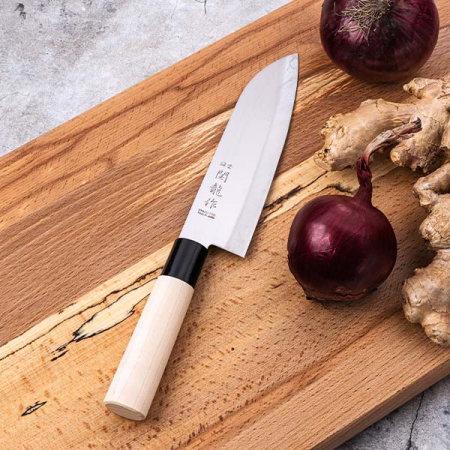 Нож кухонный «Киото» двусторонняя заточка;сталь нерж.,дерево;,L=29,5/16,5см