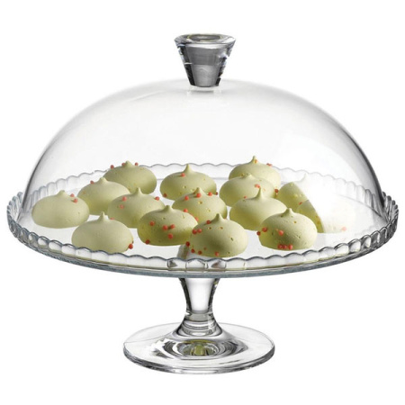 Подставка для торта «Патиссери» с крышкой;стекло;D=32,2,H=26,2см;прозр.