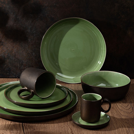 Чашка чайная «Сейдж»;фарфор;170мл;D=62/40,H=77мм;зелен.,бронз.