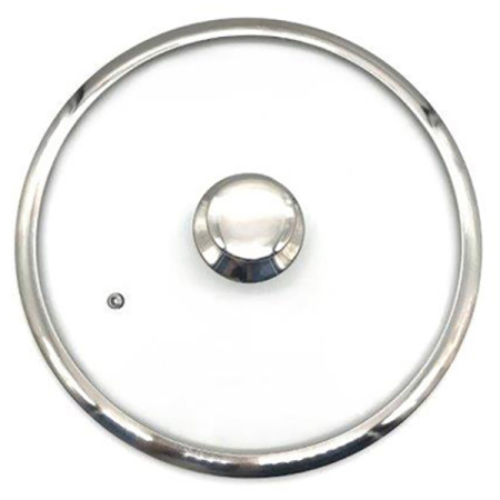 Крышка с широким ободом;стекло,нерж.;D=26см;прозр.